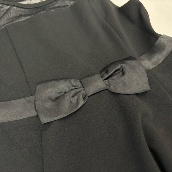 New! Calvin Klein illusion mesh bow front girls formal black dress - Picture 3 of 9